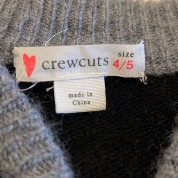 Crewcuts Girls Leopard Grey & Black Zipper Sweater - Picture 4 of 6